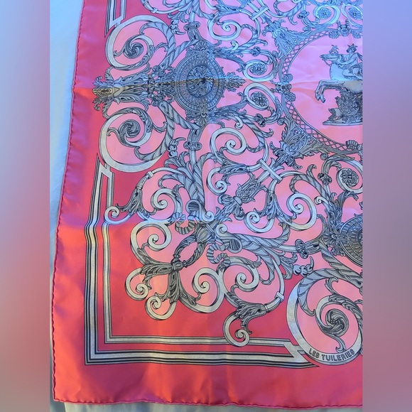 Hermes Silk Scarf Les Tuileries Pink 90cm - Picture 5 of 10